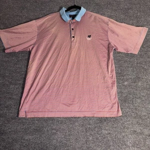 Cutter & Buck Polo Shirt Mens XL Blue Orange Stripe Woodloch Springs Golf - Picture 1 of 14
