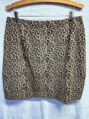 Falda para mujer Briggs New York hasta la rodilla con estampado de leopardo, talla 16 Foto 1 de 4