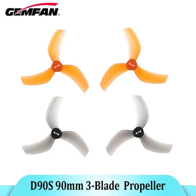 6 pares de hélice Gemfan D90S 90 mm 3 hojas 3,5 pulgadas 3 orificios 1,5 mm PC para dron RC Foto 1 de 4