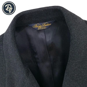 VTG 44 R Brooks Brothers Solid Charcoal Grey Wool & Cashmere Over Coat Made USA - Picture 1 of 12