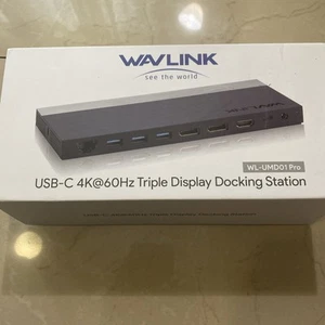 WAVLINK WL-UMD01 Pro USB C Docking Station 100W PD, USB-C Laptop Dock 4 USB3.0, - Afbeelding 1 van 12