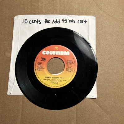 Billy Joel Summer Highland Falls/Say Goodbye To Hollywood 1976 Columbia 45 - Image 1 of 4