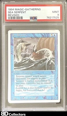 REVISED SEA SERPENT PSA 9 1994 Magic The Gathering MTG MINT - Image 1 of 2
