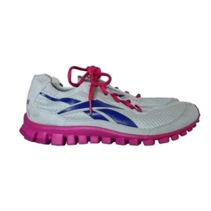Reebok Real flex Women Running Shoes Size 6.5 Gray Pink Blue - Picture 1 of 7