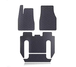 Black TPE Rubber Floor Mats w/o Center Console for Tesla 17-20 Model X 6 Seats - Foto 1 di 5