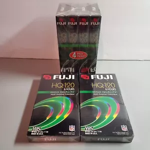 VHS VCR Cassette Tapes Fuji HQ 120 6 Hour 6 Pack 36 Hours of Recording - Foto 1 di 3