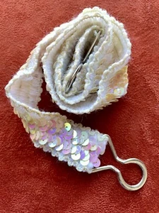 VINTAGE Y2K Girl’s IRIDESCENT Sequin Stretch BELT O/S - Picture 1 of 4