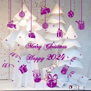 Merry Christmas Happy 2019 Gift Waterproof Vinyl Sticker Wall Shop Window Decor - Picture 1 of 13