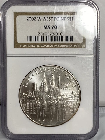 2002-W $1 West Point Silver Dollar NGC MS70 #2543 Cover