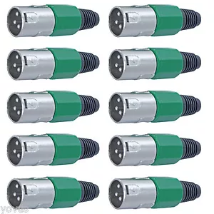10 connettori maschio VERDE XLR utili pro audio snake cavo microfono spina estremità cavo - Foto 1 di 1