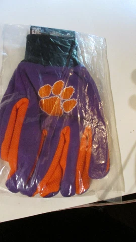 NWT NCAA CLEMSON UNIVERSITY TIGERS COLORED PALM UTILITY GLOVES Cover