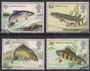 GB 1983 QE2 Set British River Fish used ex fdc SG 1207 - 1210 ( 1465 ) - Picture 1 of 1