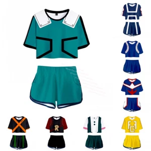 My Hero Academia Izuku Midoriya Bakugou Shoto Cosplay Suit T-Shirt + Shorts - Picture 1 of 34