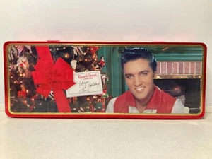 Russell Stover Blechdose 1997 Elvis Presley Happy Holidays Kamin & Weihnachtsbaum - Bild 1 von 5