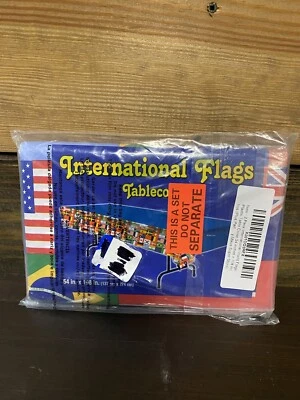 International Flag Plastic Tablecloth (2 Pack) 54" x 108"  Birthday Tableware - Image 1 of 3