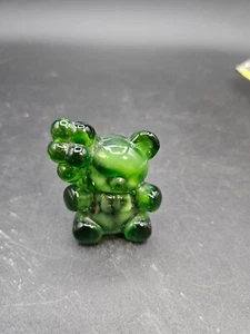 VTG. Boyd Hand Blown Green Glass Patrick Bear w/Balloons Figurine - Picture 1 of 5