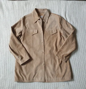 Cotswold Collection 100% Suede Beige Lined Over Shirt Jacket, Size 14 - Picture 1 of 12