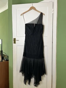 *BNWT HALSTON HERITAGE BLACK LACE ASYMMETRIC EVENING DRESS* - Picture 1 of 9