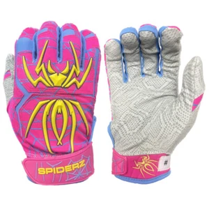 Spiderz 2024 ENDITE Adult Baseball/Softball Batting Gloves - Bubble Gum - Large