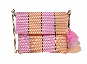 SQUEEZE DE CITRON NWT $145 Heart Reflection Clutch Crossbody, Mellon Rose Citron - Picture 1 of 7