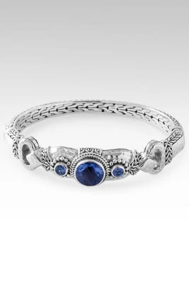 Art Deco 4.37CT Round Cut Blue Sapphire Wedding & Party Were Bangle Bracelet - Image 1 of 4