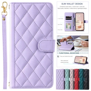 Case for Samsung S24 Ultra S23 S22 S21 S20 Plus Luxury Leather Wallet Phone Case - Picture 1 of 32