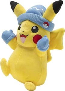 Pokemon 8" Peluche de Temporada Vacaciones Pikachu con Sombrero de Invierno y Mitones - Imagen 1 de 3