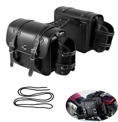 Saddlebag Pouch Leather For Honda Shadow Ace Spirit Magna VT750 VT1100 VF750 - Image 1 of 4