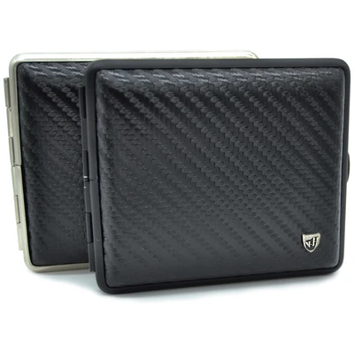 Zigarettenetui Echt-leder Karbonoptik, für 18 Zigaretten, MADE IN DE - Bild 1 von 4