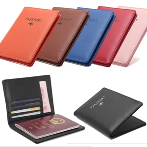 RFID Blocking Slim Leather Travel Passport Wallet ID Card Case Cover Holder US - Picture 1 of 40