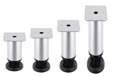 Pie de Mueble Tischbein Lena Armario Altura Regulable Cromo Mate Base - Imagen 1 de 4