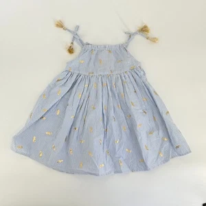 Tommy Bahama Baby Dress Sz 18M Blue Gold Seahorse Striped Sundress NWT - Picture 1 of 7