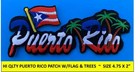 PUERTO RICO FLAG & TREES EMBROIDERED PATCH BORICUA IRON-ON SEW-ON (4.75 x 2.25)