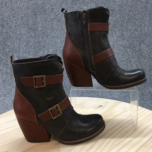 Kors by Kork Ease Boots Womens 6 M Richard 2 Tone Booties Brown Leather Heels - Picture 1 of 16