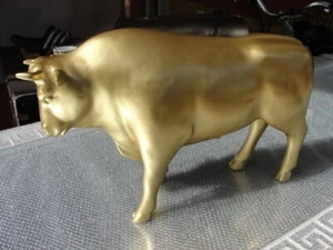 Figura de toro figura de animal toro figura de jardín escultura jardín figura decorativa grande oro - Imagen 1 de 5