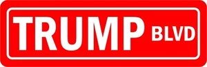 TRUMP BLVD LETRERO DE CALLE TODO METAL Letrero de hojalata 4 x 18 ARTE POLÍTICO - Imagen 1 de 1