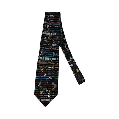 Nueva corbata de seda Oleg Cassini de colección roja azul floral pata de gallo estampado geométrico para hombres Foto 1 de 4