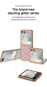 Luxuriöse faltbare Glitzer Hülle mit Spiegelelement passend für Samsung Z Flip 7 FE - Bild 1 von 15