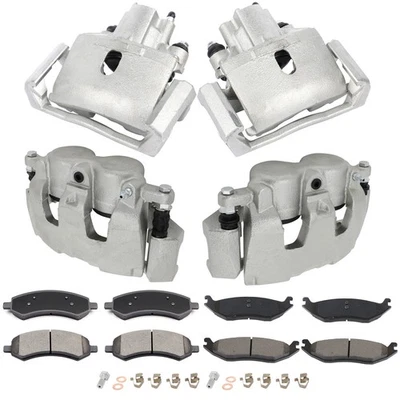 Front And Rear Pair Brake Calipers + Ceramic Pads For2009-2018 DODGE RAM 1500 - Image 1 of 4