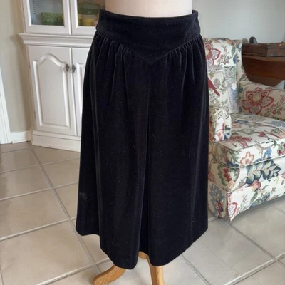 Act III 1970's Vintage Black Velvet Midi Skirt - Image 1 of 4