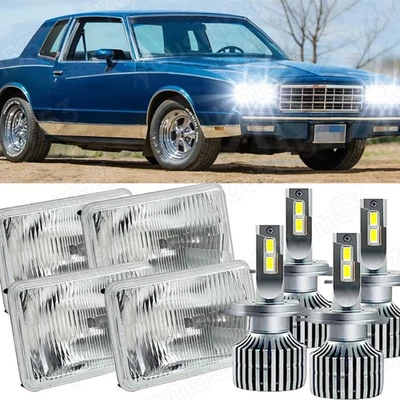 Faros LED altos-bajos 4x6"" nuevos para Chevrolet Caprice Monte Carlo 1977-1986 Foto 1 de 4
