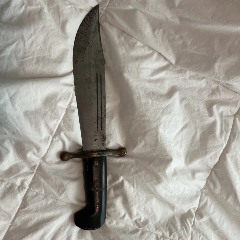 复古 Case XX 1836 Bowie 刀,14 英寸带皮革鞘,二手 — 第 1/4 张图片