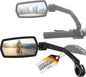 Fahrradspiegel | Großes HD Sichtfeld | 360° Dreh- & Einklappbar | Montage Ober-  - Bild 1 von 8