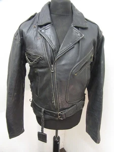VINTAGE JOE ROCKET LEATHER MOTORCYCLE JACKET SIZEM 2.3KG, LINER AND PATINA - Picture 1 of 20
