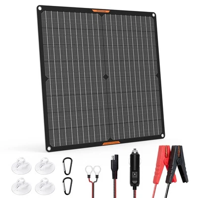 12V 30W 50W Solarpanel Ladegerät für kfz Autobatterie Solarmodul Aufladen Solar - Bild 1 von 4