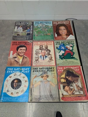 1974 The Saturday Evening Post Magazine Lot 9 Issues, NFL, Reagan, Mike Douglas Foto 1 de 2