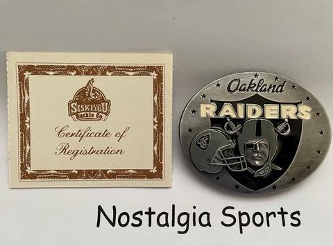 Vintage 1997 OAKLAND RAIDERS SISKIYOU Belt Buckle Limited Ed #7813/10K NOS NIB Cover
