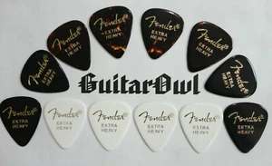 FENDER EXTRA HEAVY GUITAR PICKS 351 White 351 Black 351 Classic Shell - Picture 1 of 1