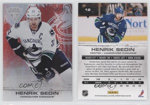 2011-12 Panini Titanium Spectrum Ruby /99 Henrik Sedin #12 HOF