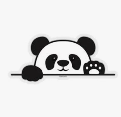 HELLO PANDA DECAL STICKER VINYL for Car Truck SUV Bumper Wall Laptop Home sm - Image 1 of 2